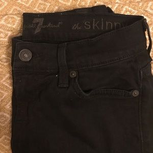 7 for all Mankind Skinny Black Jeans 24